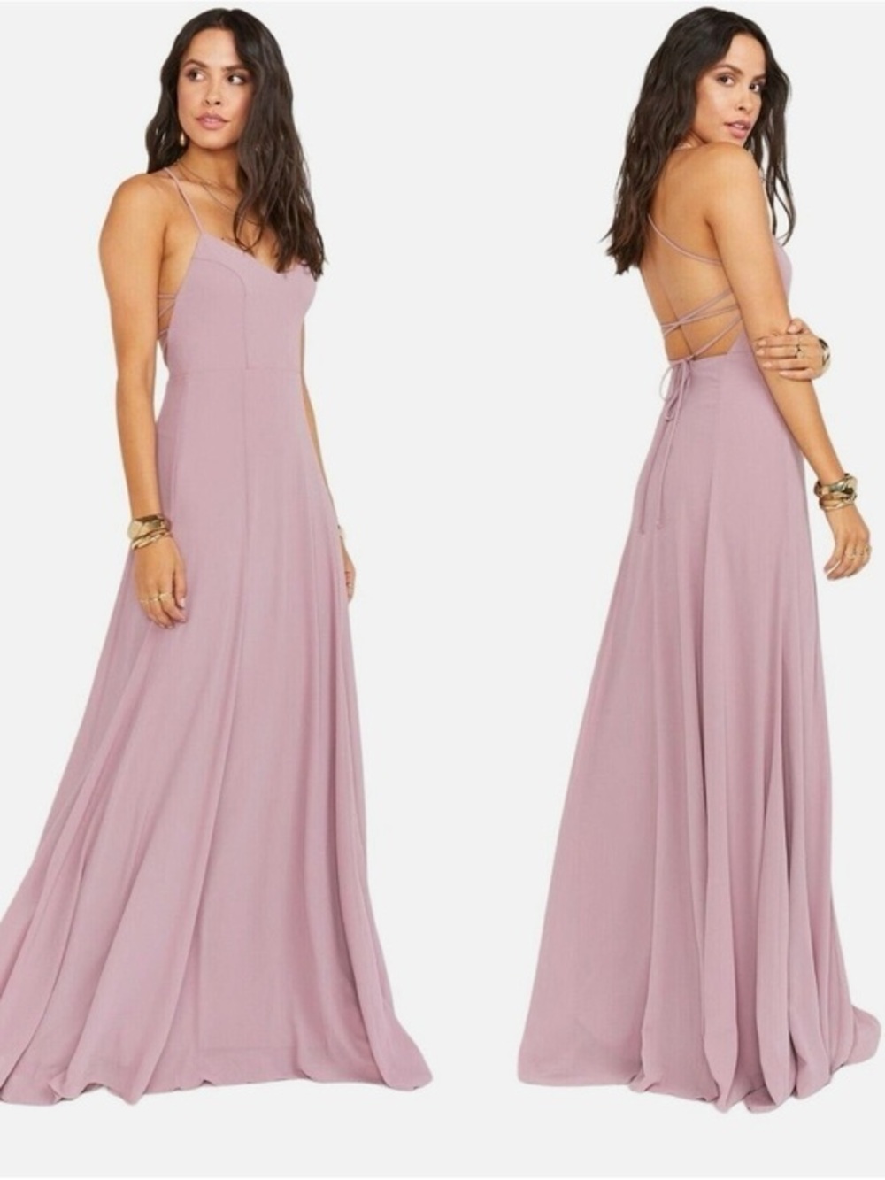 EUC Show Me Your Mumu Godshaw Goddess Gown Antique Rose Size L